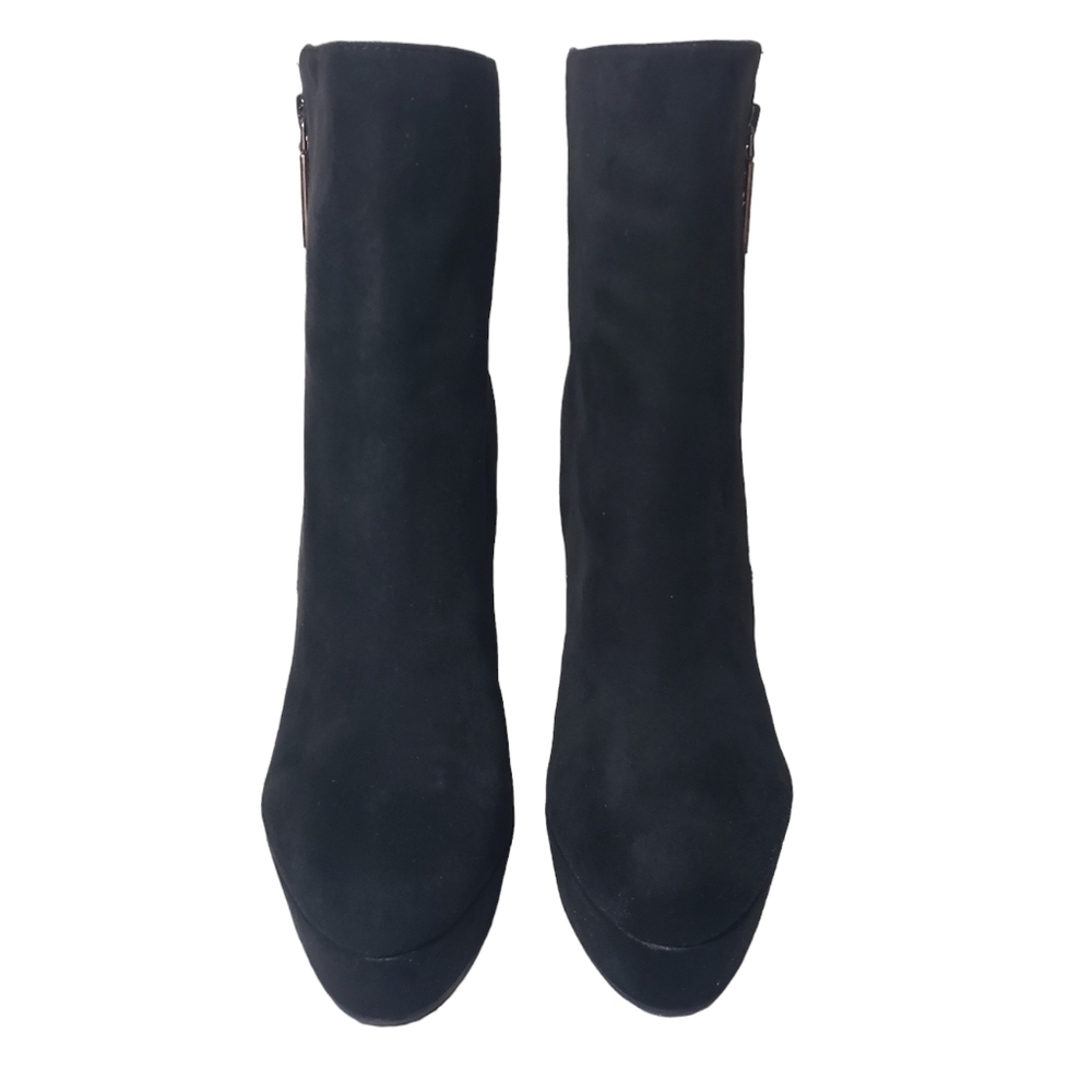 Guess Dejah Black Faux Suede Zip Platform Ankle Booties Sz 8.5M - Picture 5 of 13